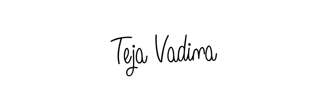 The best way (Angelique-Rose-font-FFP) to make a short signature is to pick only two or three words in your name. The name Teja Vadina include a total of six letters. For converting this name. Teja Vadina signature style 5 images and pictures png