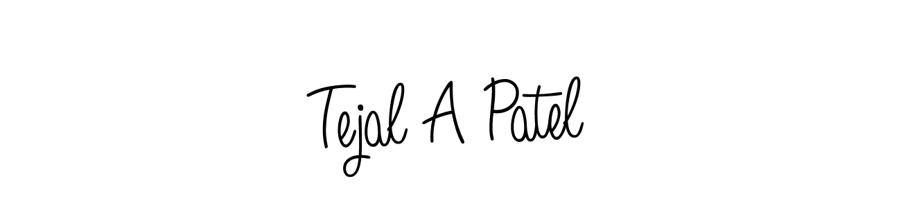 The best way (Angelique-Rose-font-FFP) to make a short signature is to pick only two or three words in your name. The name Tejal A Patel include a total of six letters. For converting this name. Tejal A Patel signature style 5 images and pictures png