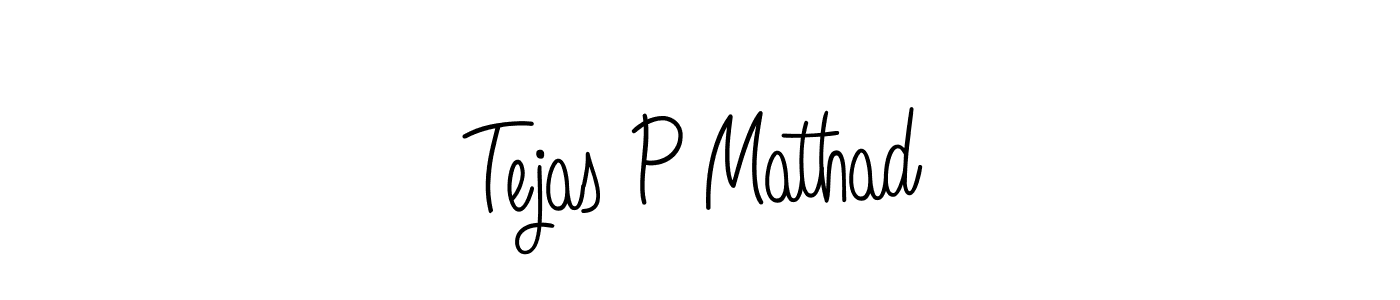 The best way (Angelique-Rose-font-FFP) to make a short signature is to pick only two or three words in your name. The name Tejas P Mathad include a total of six letters. For converting this name. Tejas P Mathad signature style 5 images and pictures png