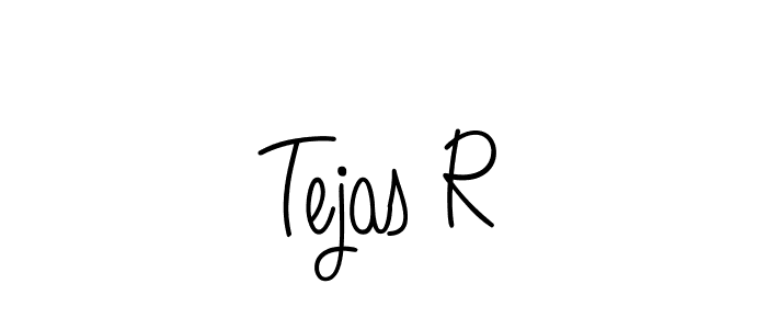 Use a signature maker to create a handwritten signature online. With this signature software, you can design (Angelique-Rose-font-FFP) your own signature for name Tejas R. Tejas R signature style 5 images and pictures png