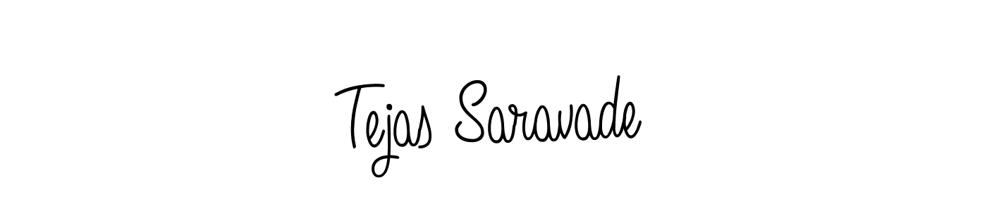 How to make Tejas Saravade name signature. Use Angelique-Rose-font-FFP style for creating short signs online. This is the latest handwritten sign. Tejas Saravade signature style 5 images and pictures png