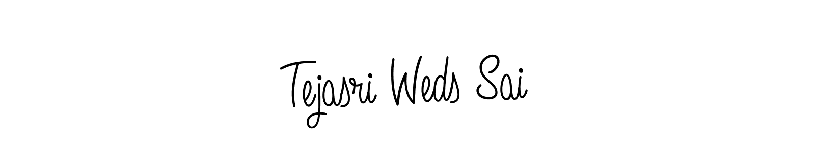 Use a signature maker to create a handwritten signature online. With this signature software, you can design (Angelique-Rose-font-FFP) your own signature for name Tejasri Weds Sai. Tejasri Weds Sai signature style 5 images and pictures png