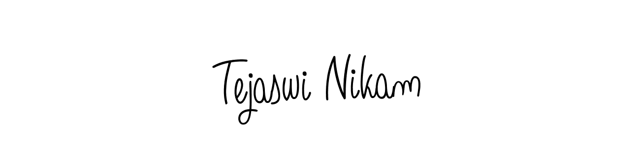 Use a signature maker to create a handwritten signature online. With this signature software, you can design (Angelique-Rose-font-FFP) your own signature for name Tejaswi Nikam. Tejaswi Nikam signature style 5 images and pictures png