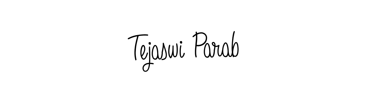You should practise on your own different ways (Angelique-Rose-font-FFP) to write your name (Tejaswi Parab) in signature. don't let someone else do it for you. Tejaswi Parab signature style 5 images and pictures png