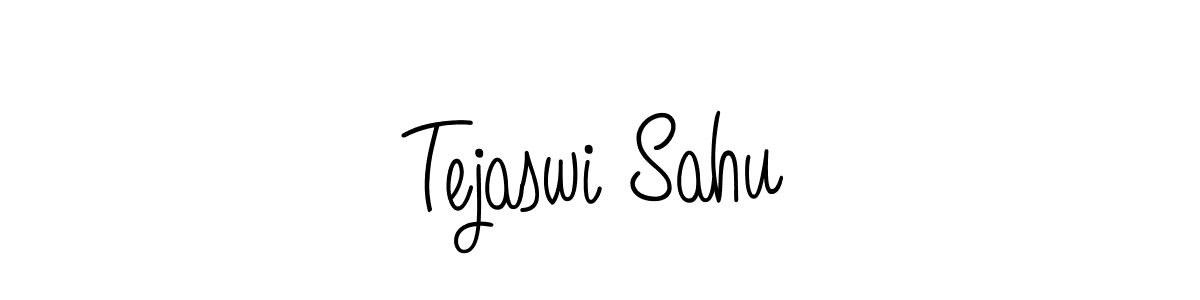 You should practise on your own different ways (Angelique-Rose-font-FFP) to write your name (Tejaswi Sahu) in signature. don't let someone else do it for you. Tejaswi Sahu signature style 5 images and pictures png