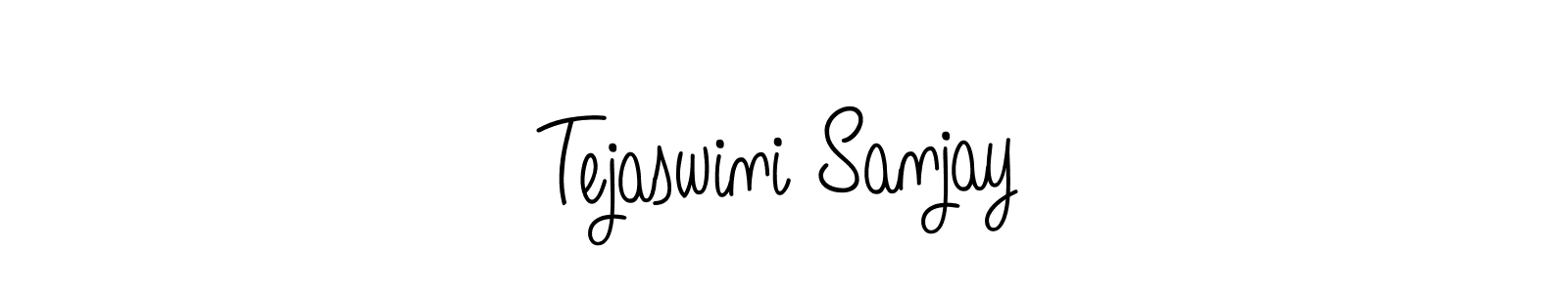 You should practise on your own different ways (Angelique-Rose-font-FFP) to write your name (Tejaswini Sanjay) in signature. don't let someone else do it for you. Tejaswini Sanjay signature style 5 images and pictures png