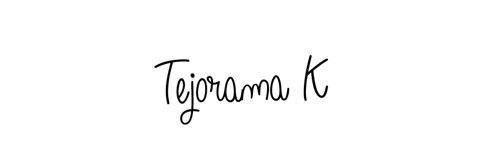 The best way (Angelique-Rose-font-FFP) to make a short signature is to pick only two or three words in your name. The name Tejorama K include a total of six letters. For converting this name. Tejorama K signature style 5 images and pictures png