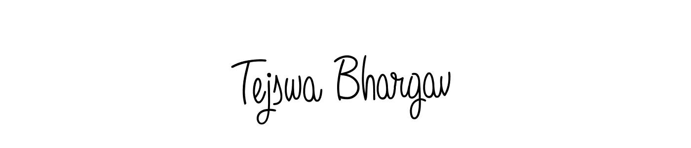 You should practise on your own different ways (Angelique-Rose-font-FFP) to write your name (Tejswa Bhargav) in signature. don't let someone else do it for you. Tejswa Bhargav signature style 5 images and pictures png