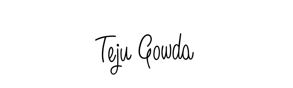 Use a signature maker to create a handwritten signature online. With this signature software, you can design (Angelique-Rose-font-FFP) your own signature for name Teju Gowda. Teju Gowda signature style 5 images and pictures png