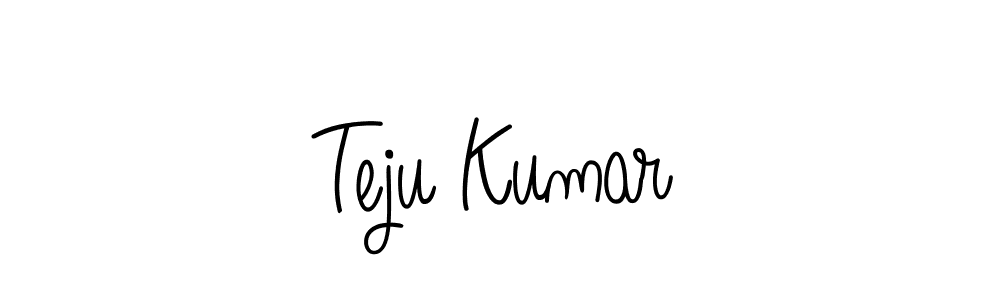 You should practise on your own different ways (Angelique-Rose-font-FFP) to write your name (Teju Kumar) in signature. don't let someone else do it for you. Teju Kumar signature style 5 images and pictures png