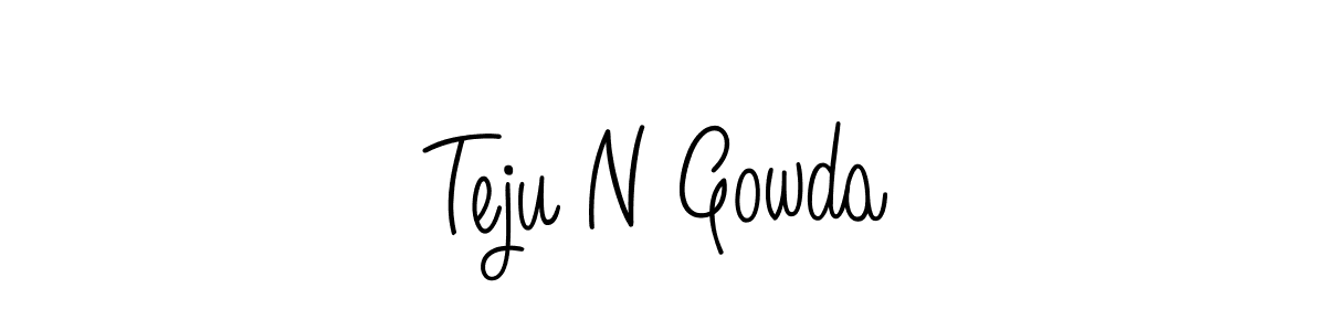 How to Draw Teju N Gowda signature style? Angelique-Rose-font-FFP is a latest design signature styles for name Teju N Gowda. Teju N Gowda signature style 5 images and pictures png