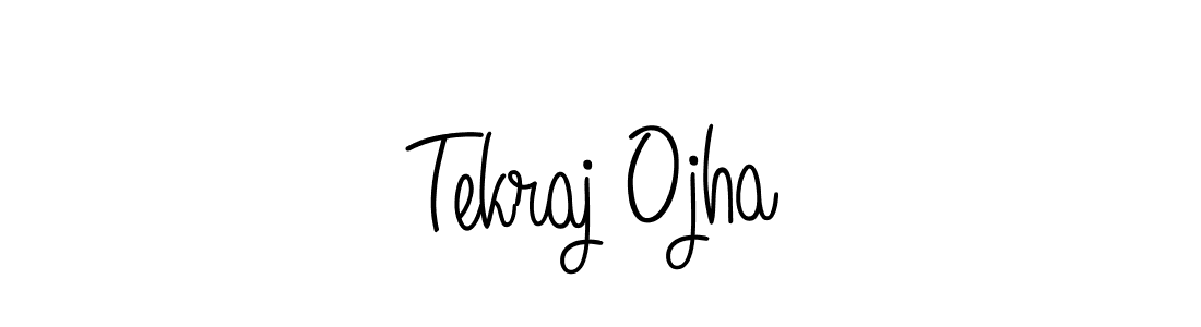 You should practise on your own different ways (Angelique-Rose-font-FFP) to write your name (Tekraj Ojha) in signature. don't let someone else do it for you. Tekraj Ojha signature style 5 images and pictures png