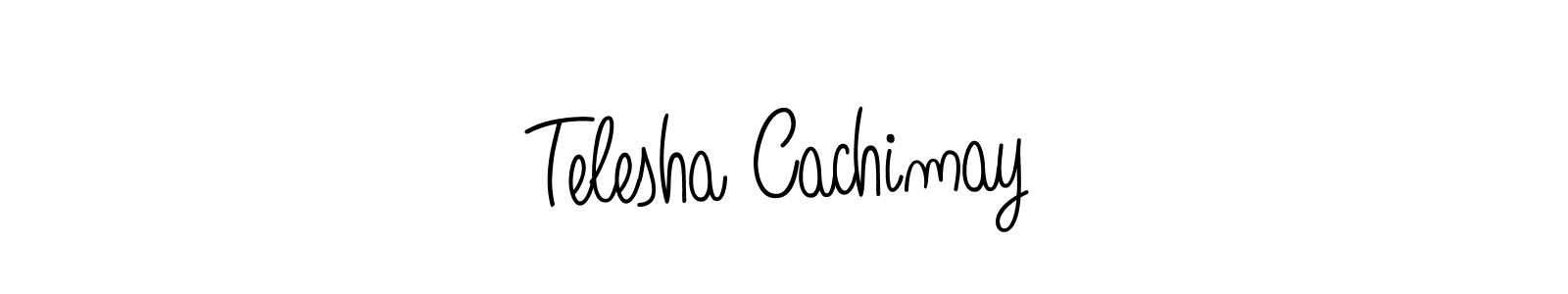 Make a beautiful signature design for name Telesha Cachimay. With this signature (Angelique-Rose-font-FFP) style, you can create a handwritten signature for free. Telesha Cachimay signature style 5 images and pictures png