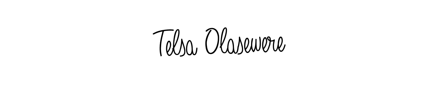 How to make Telsa Olasewere name signature. Use Angelique-Rose-font-FFP style for creating short signs online. This is the latest handwritten sign. Telsa Olasewere signature style 5 images and pictures png