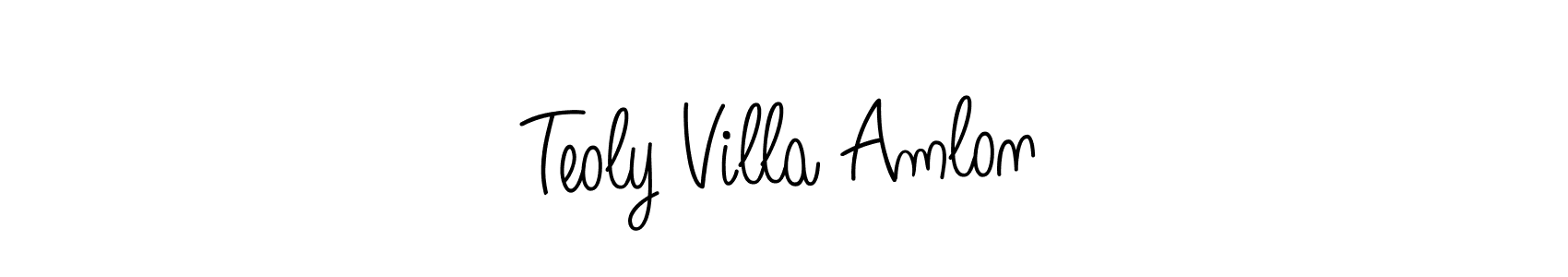 How to make Teoly Villa Amlon name signature. Use Angelique-Rose-font-FFP style for creating short signs online. This is the latest handwritten sign. Teoly Villa Amlon signature style 5 images and pictures png