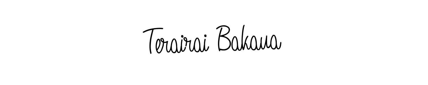 The best way (Angelique-Rose-font-FFP) to make a short signature is to pick only two or three words in your name. The name Terairai Bakaua include a total of six letters. For converting this name. Terairai Bakaua signature style 5 images and pictures png