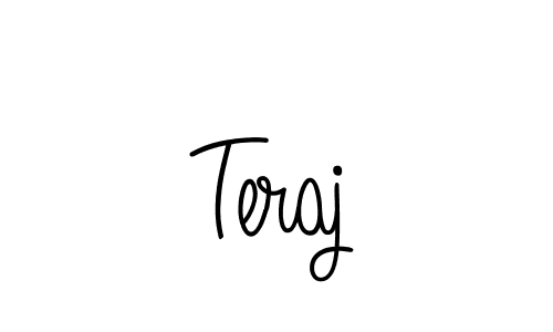 Make a beautiful signature design for name Teraj. With this signature (Angelique-Rose-font-FFP) style, you can create a handwritten signature for free. Teraj signature style 5 images and pictures png