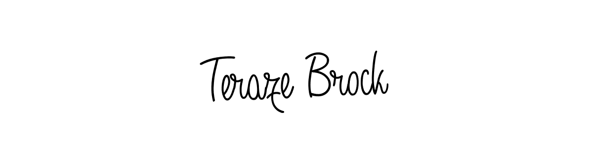 Make a beautiful signature design for name Teraze Brock. With this signature (Angelique-Rose-font-FFP) style, you can create a handwritten signature for free. Teraze Brock signature style 5 images and pictures png