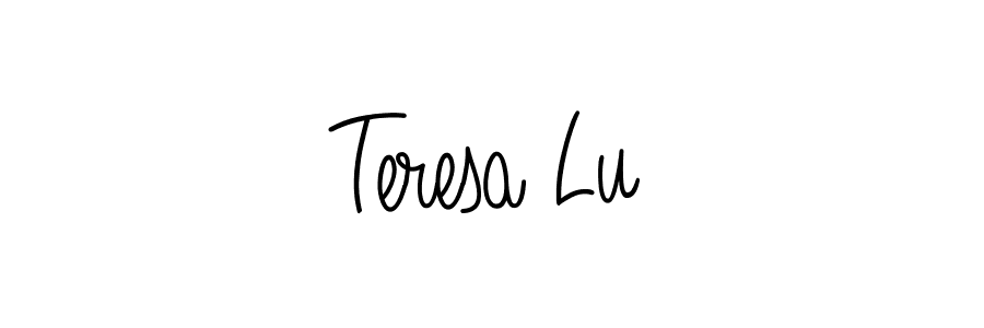 The best way (Angelique-Rose-font-FFP) to make a short signature is to pick only two or three words in your name. The name Teresa Lu include a total of six letters. For converting this name. Teresa Lu signature style 5 images and pictures png