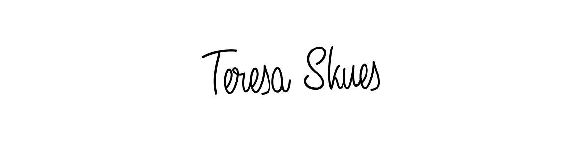 Make a beautiful signature design for name Teresa Skues. With this signature (Angelique-Rose-font-FFP) style, you can create a handwritten signature for free. Teresa Skues signature style 5 images and pictures png