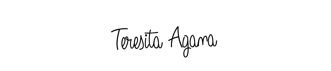 Use a signature maker to create a handwritten signature online. With this signature software, you can design (Angelique-Rose-font-FFP) your own signature for name Teresita Agana. Teresita Agana signature style 5 images and pictures png