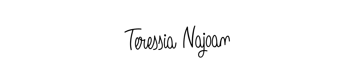 Teressia Najoan stylish signature style. Best Handwritten Sign (Angelique-Rose-font-FFP) for my name. Handwritten Signature Collection Ideas for my name Teressia Najoan. Teressia Najoan signature style 5 images and pictures png