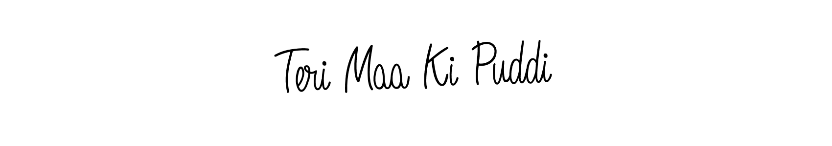 if you are searching for the best signature style for your name Teri Maa Ki Puddi. so please give up your signature search. here we have designed multiple signature styles  using Angelique-Rose-font-FFP. Teri Maa Ki Puddi signature style 5 images and pictures png