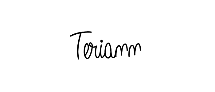 Design your own signature with our free online signature maker. With this signature software, you can create a handwritten (Angelique-Rose-font-FFP) signature for name Teriann. Teriann signature style 5 images and pictures png