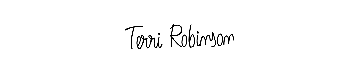 You should practise on your own different ways (Angelique-Rose-font-FFP) to write your name (Terri Robinson) in signature. don't let someone else do it for you. Terri Robinson signature style 5 images and pictures png