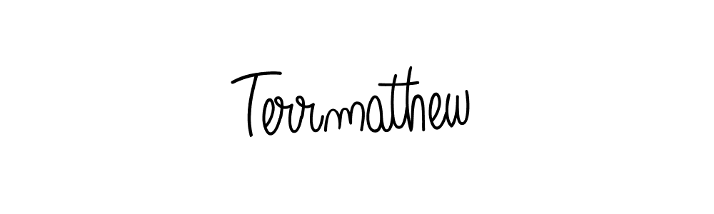 You should practise on your own different ways (Angelique-Rose-font-FFP) to write your name (Terrmathew) in signature. don't let someone else do it for you. Terrmathew signature style 5 images and pictures png
