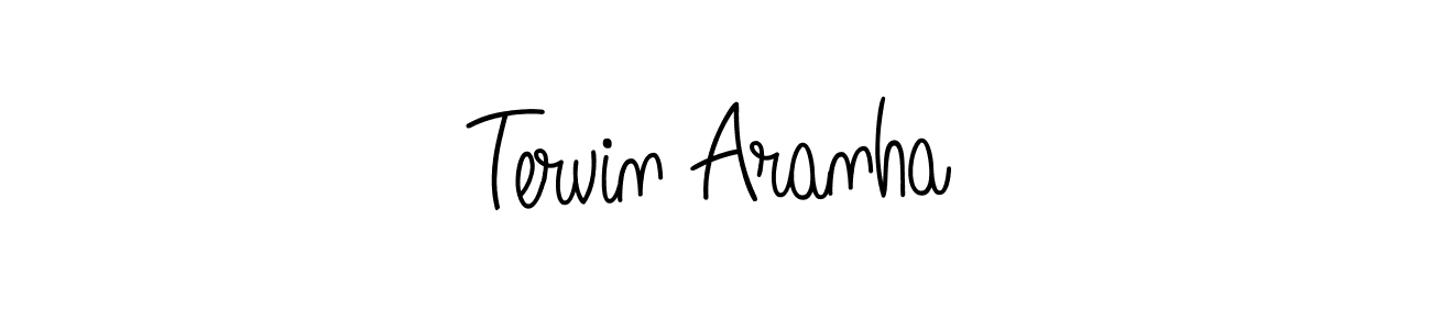 You should practise on your own different ways (Angelique-Rose-font-FFP) to write your name (Tervin Aranha) in signature. don't let someone else do it for you. Tervin Aranha signature style 5 images and pictures png