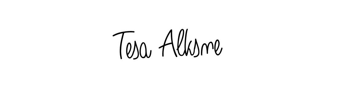 Make a beautiful signature design for name Tesa Alksne. With this signature (Angelique-Rose-font-FFP) style, you can create a handwritten signature for free. Tesa Alksne signature style 5 images and pictures png