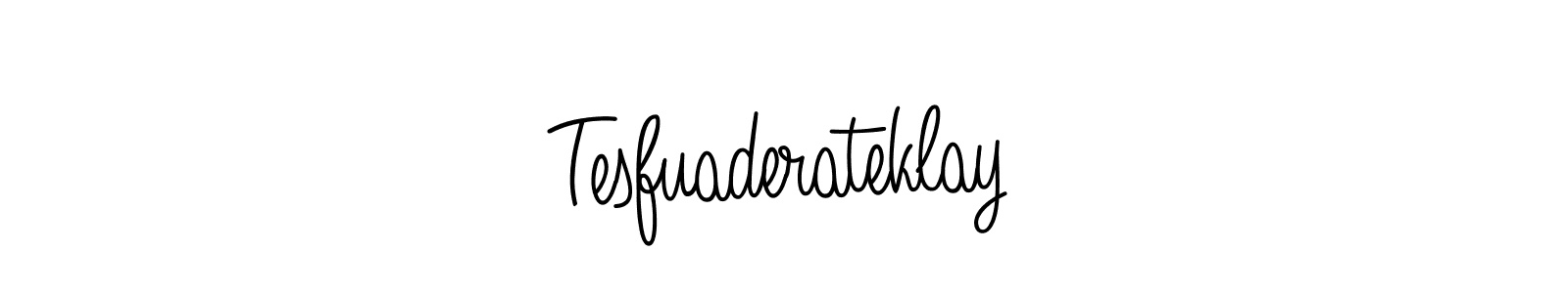 How to make Tesfuaderateklay name signature. Use Angelique-Rose-font-FFP style for creating short signs online. This is the latest handwritten sign. Tesfuaderateklay signature style 5 images and pictures png