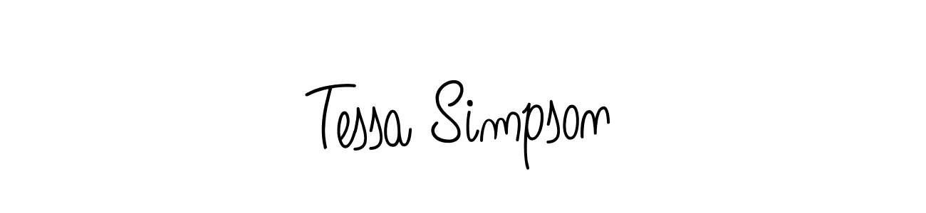 Make a beautiful signature design for name Tessa Simpson. With this signature (Angelique-Rose-font-FFP) style, you can create a handwritten signature for free. Tessa Simpson signature style 5 images and pictures png