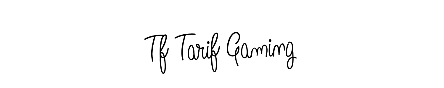 Create a beautiful signature design for name Tf Tarif Gaming. With this signature (Angelique-Rose-font-FFP) fonts, you can make a handwritten signature for free. Tf Tarif Gaming signature style 5 images and pictures png