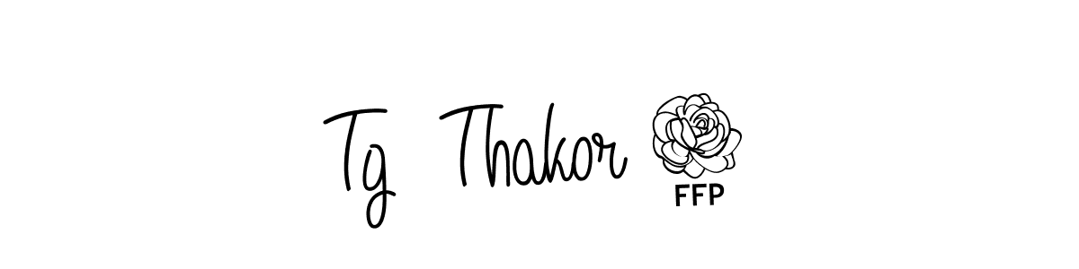 The best way (Angelique-Rose-font-FFP) to make a short signature is to pick only two or three words in your name. The name Tg  Thakor 8 include a total of six letters. For converting this name. Tg  Thakor 8 signature style 5 images and pictures png