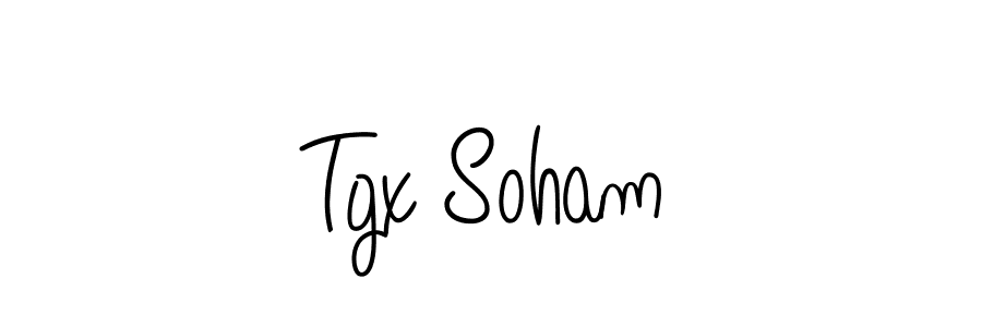 How to make Tgx Soham name signature. Use Angelique-Rose-font-FFP style for creating short signs online. This is the latest handwritten sign. Tgx Soham signature style 5 images and pictures png