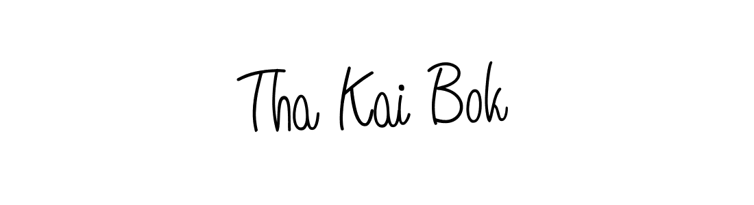 You should practise on your own different ways (Angelique-Rose-font-FFP) to write your name (Tha Kai Bok) in signature. don't let someone else do it for you. Tha Kai Bok signature style 5 images and pictures png