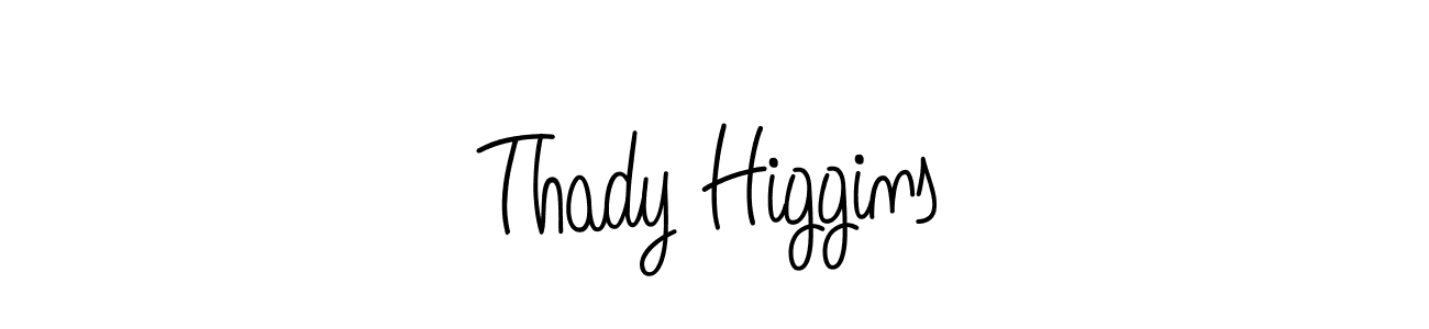 Make a beautiful signature design for name Thady Higgins. With this signature (Angelique-Rose-font-FFP) style, you can create a handwritten signature for free. Thady Higgins signature style 5 images and pictures png