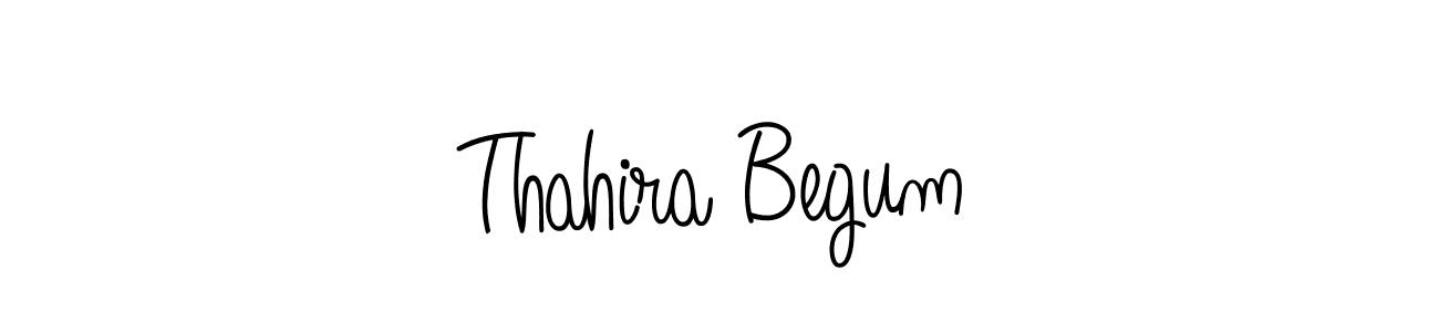 Use a signature maker to create a handwritten signature online. With this signature software, you can design (Angelique-Rose-font-FFP) your own signature for name Thahira Begum. Thahira Begum signature style 5 images and pictures png