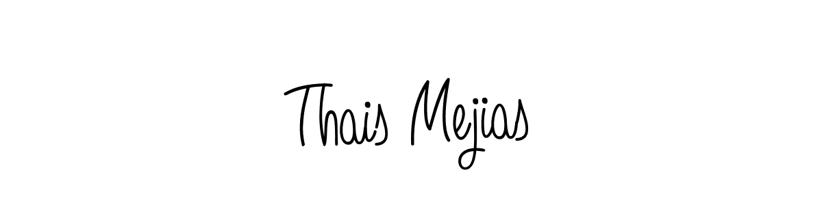 The best way (Angelique-Rose-font-FFP) to make a short signature is to pick only two or three words in your name. The name Thais Mejias include a total of six letters. For converting this name. Thais Mejias signature style 5 images and pictures png