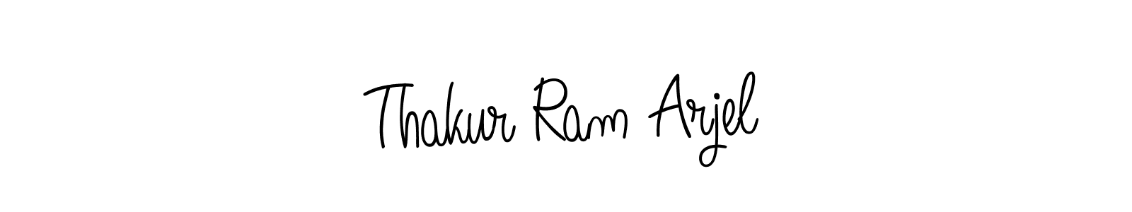 You should practise on your own different ways (Angelique-Rose-font-FFP) to write your name (Thakur Ram Arjel) in signature. don't let someone else do it for you. Thakur Ram Arjel signature style 5 images and pictures png