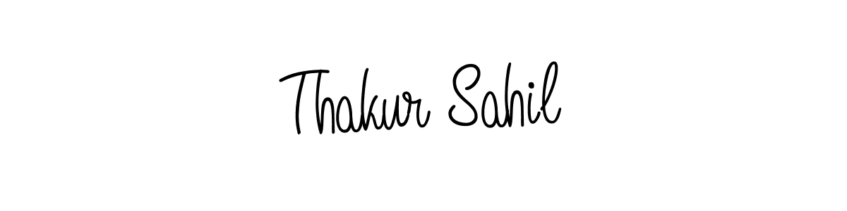 The best way (Angelique-Rose-font-FFP) to make a short signature is to pick only two or three words in your name. The name Thakur Sahil include a total of six letters. For converting this name. Thakur Sahil signature style 5 images and pictures png