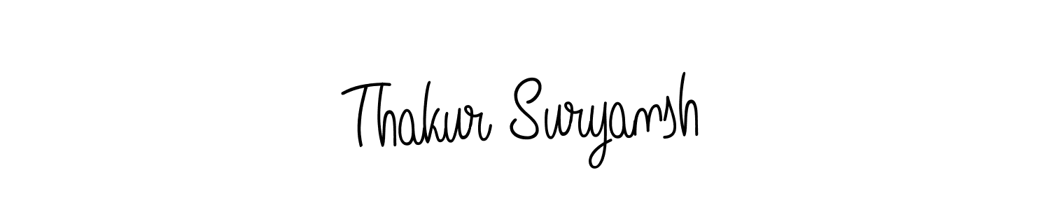 The best way (Angelique-Rose-font-FFP) to make a short signature is to pick only two or three words in your name. The name Thakur Suryansh include a total of six letters. For converting this name. Thakur Suryansh signature style 5 images and pictures png