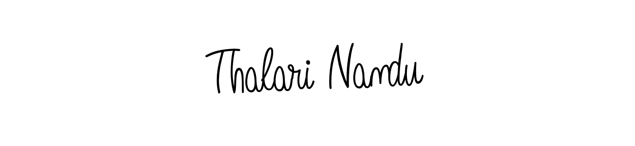 You should practise on your own different ways (Angelique-Rose-font-FFP) to write your name (Thalari Nandu) in signature. don't let someone else do it for you. Thalari Nandu signature style 5 images and pictures png