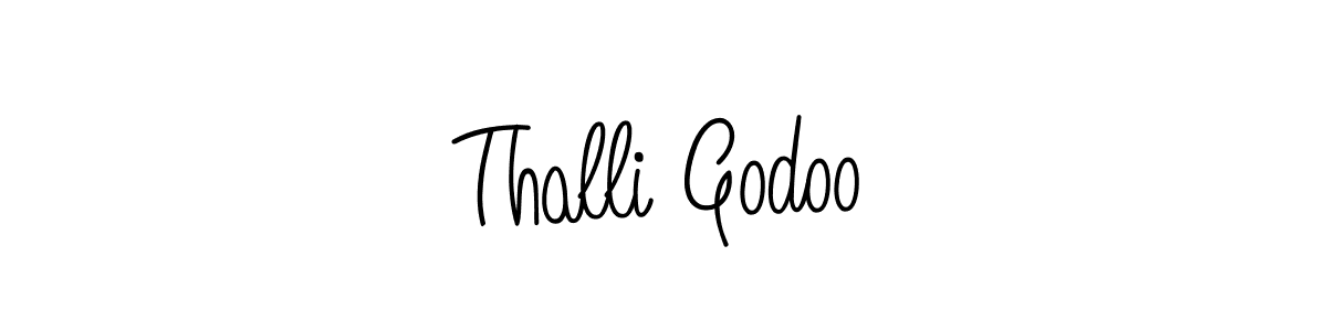 How to Draw Thalli Godoo signature style? Angelique-Rose-font-FFP is a latest design signature styles for name Thalli Godoo. Thalli Godoo signature style 5 images and pictures png