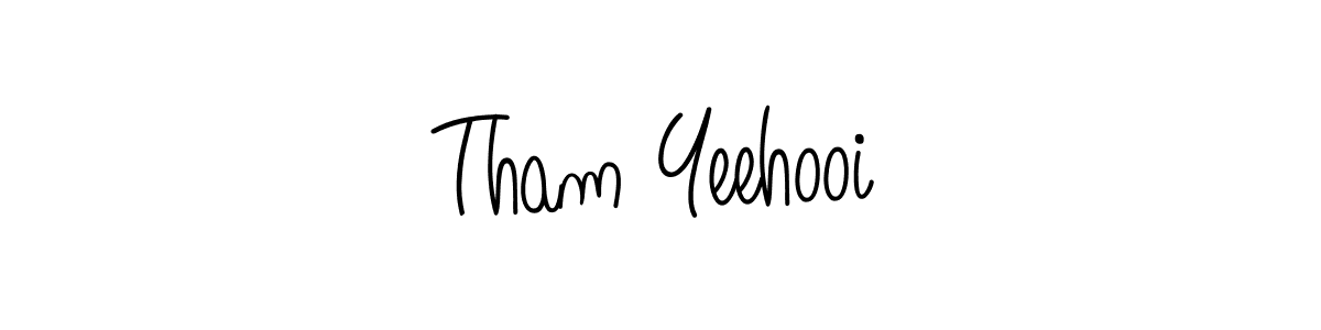 Use a signature maker to create a handwritten signature online. With this signature software, you can design (Angelique-Rose-font-FFP) your own signature for name Tham Yeehooi. Tham Yeehooi signature style 5 images and pictures png