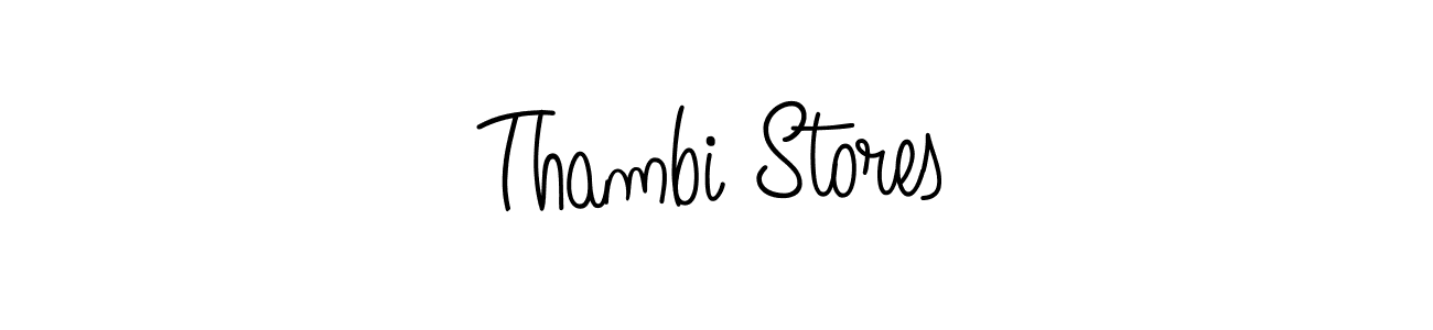 Create a beautiful signature design for name Thambi Stores. With this signature (Angelique-Rose-font-FFP) fonts, you can make a handwritten signature for free. Thambi Stores signature style 5 images and pictures png
