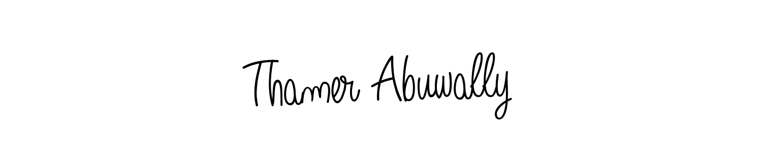 This is the best signature style for the Thamer Abuwally name. Also you like these signature font (Angelique-Rose-font-FFP). Mix name signature. Thamer Abuwally signature style 5 images and pictures png