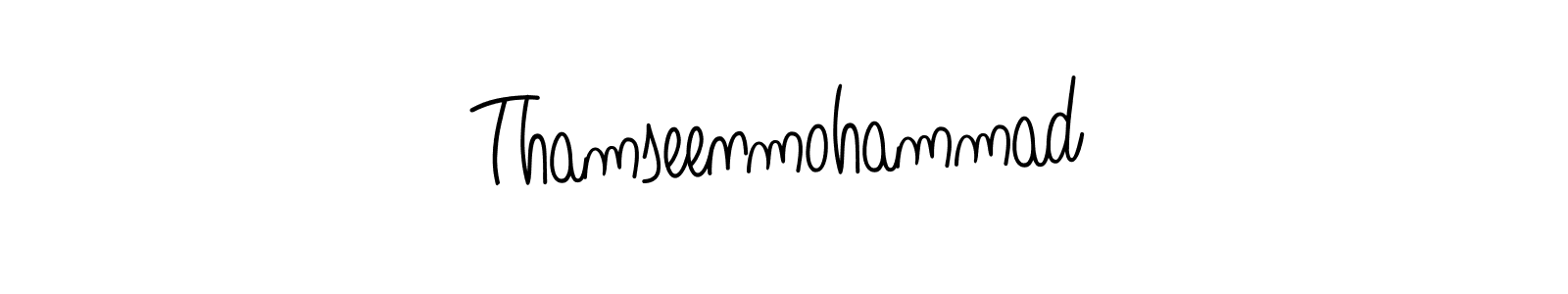Use a signature maker to create a handwritten signature online. With this signature software, you can design (Angelique-Rose-font-FFP) your own signature for name Thamseenmohammad. Thamseenmohammad signature style 5 images and pictures png